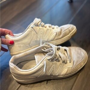 New Balance Men’s 480 Cream and Tan Athletic Shoes